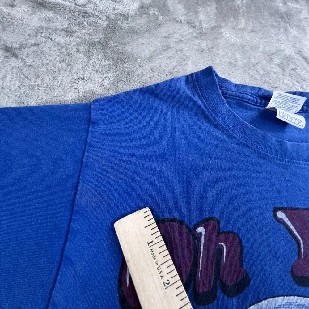 VTG Kool Aid Shirt Mens Small Blue Oh Yeah Graphic Tee Retro Soda Drink Cartoon - Picture 9 of 11